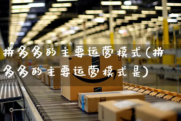 拼多多的主要运营模式(拼多多的主要运营模式是)_https://www.czttao.com_闲鱼电商_第1张